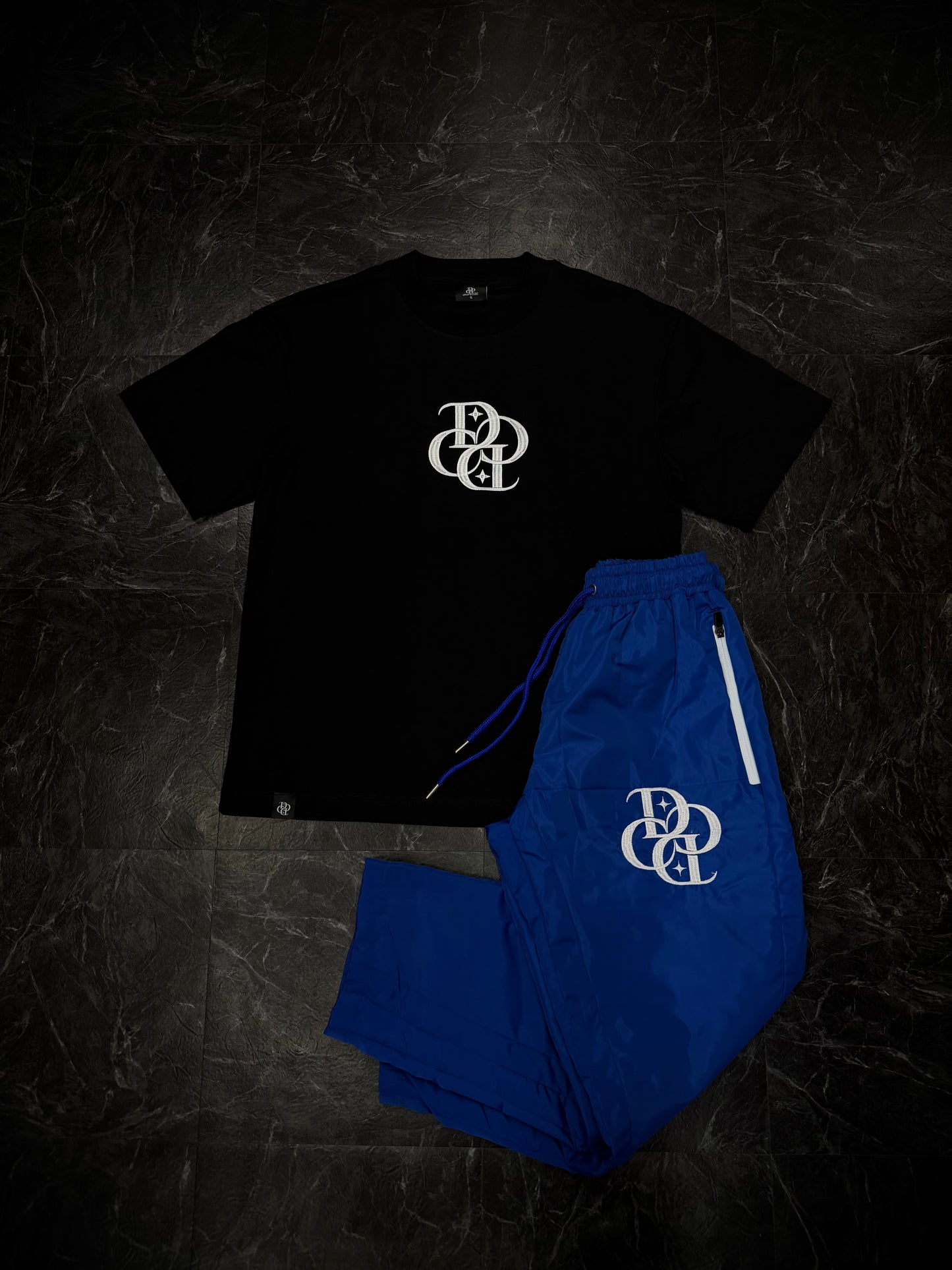 SET - Camisa + Sudadera 🩳 (Negro y Azul Royal)