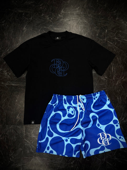SET - Camisa + Pantalón 🩳 (Negro y Azul)