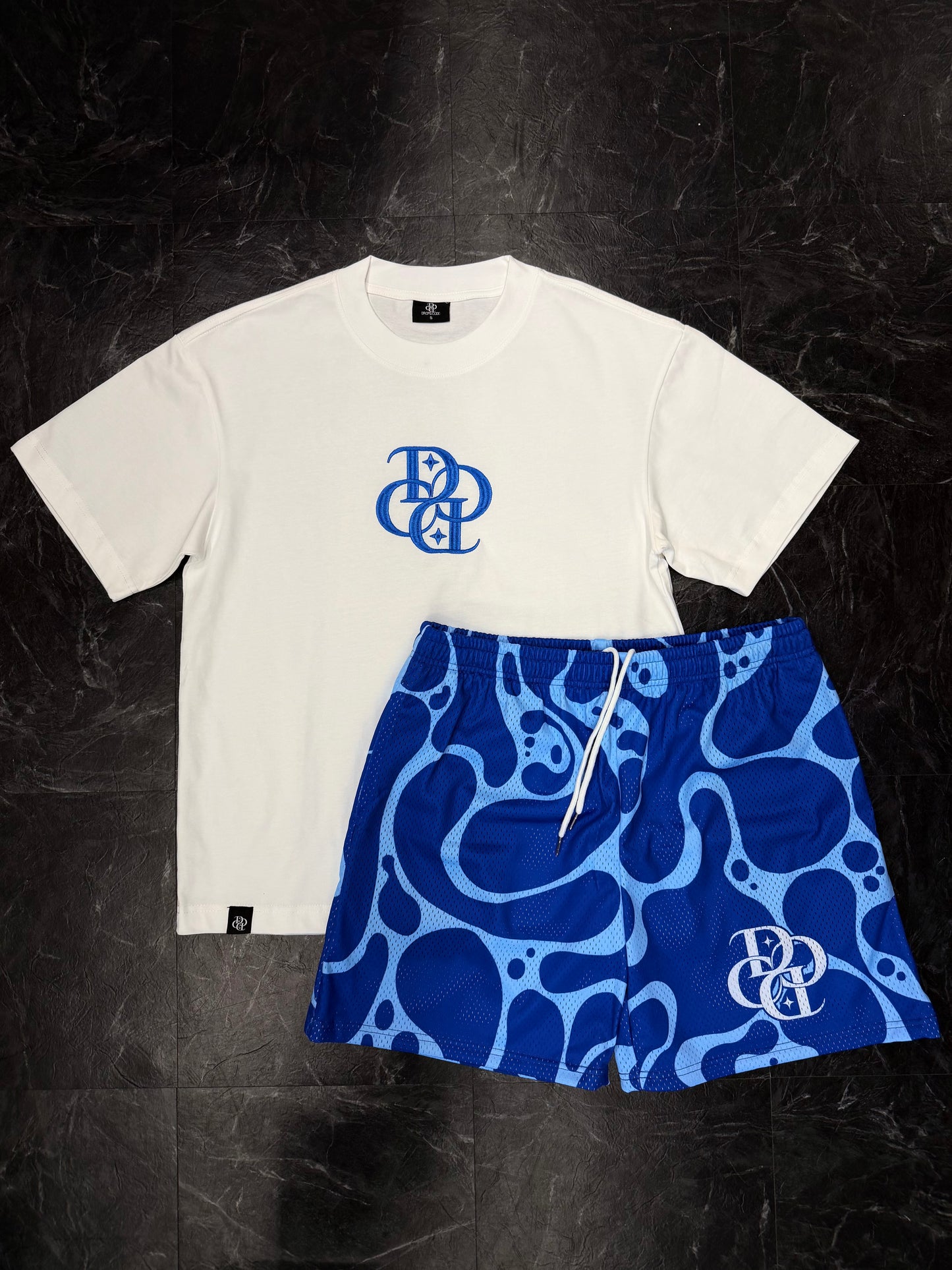 SET - Camisa + Pantalón 🩳 (Blanco y Azul)