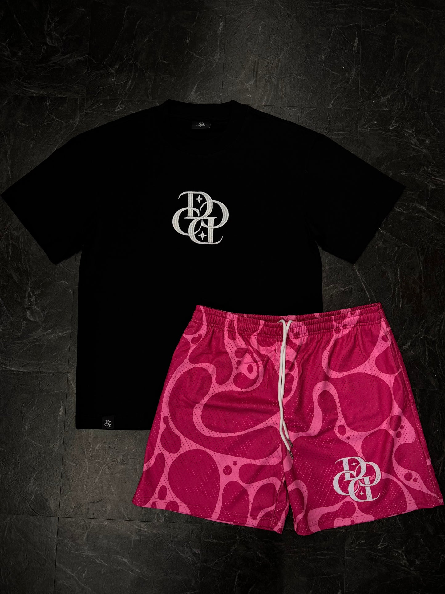 SET - Camisa + Pantalón 🩳 (Negro y Rosa)