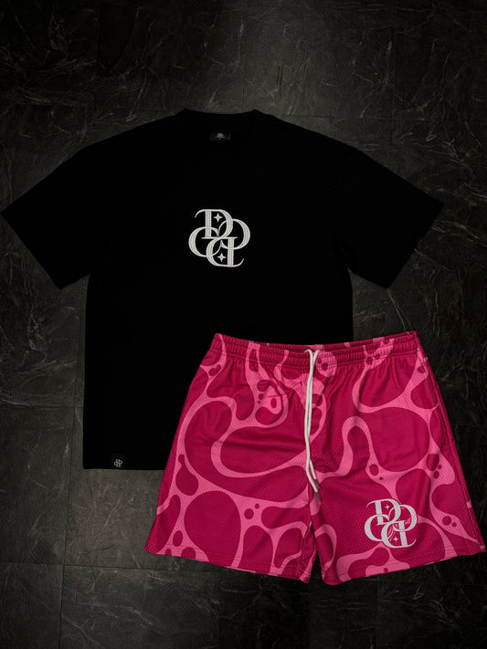 SET - Camisa + Pantalón 🩳 (Negro y Rosa)