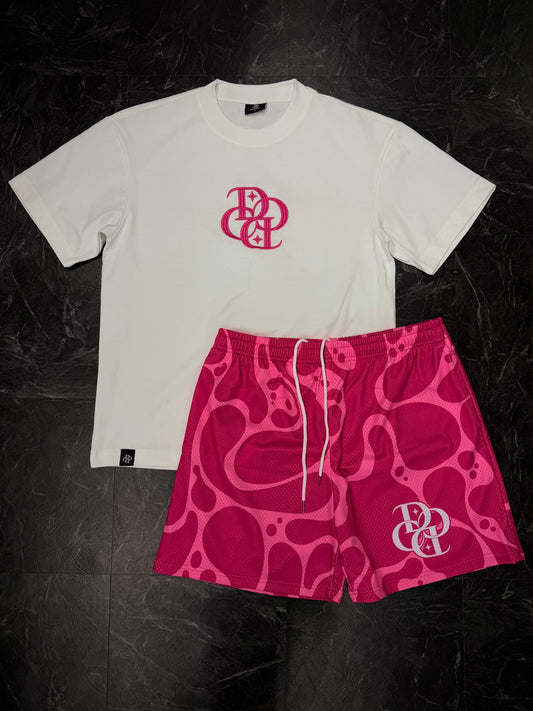 SET - Camisa + Pantalón 🩳 (Blanco y Rosa)