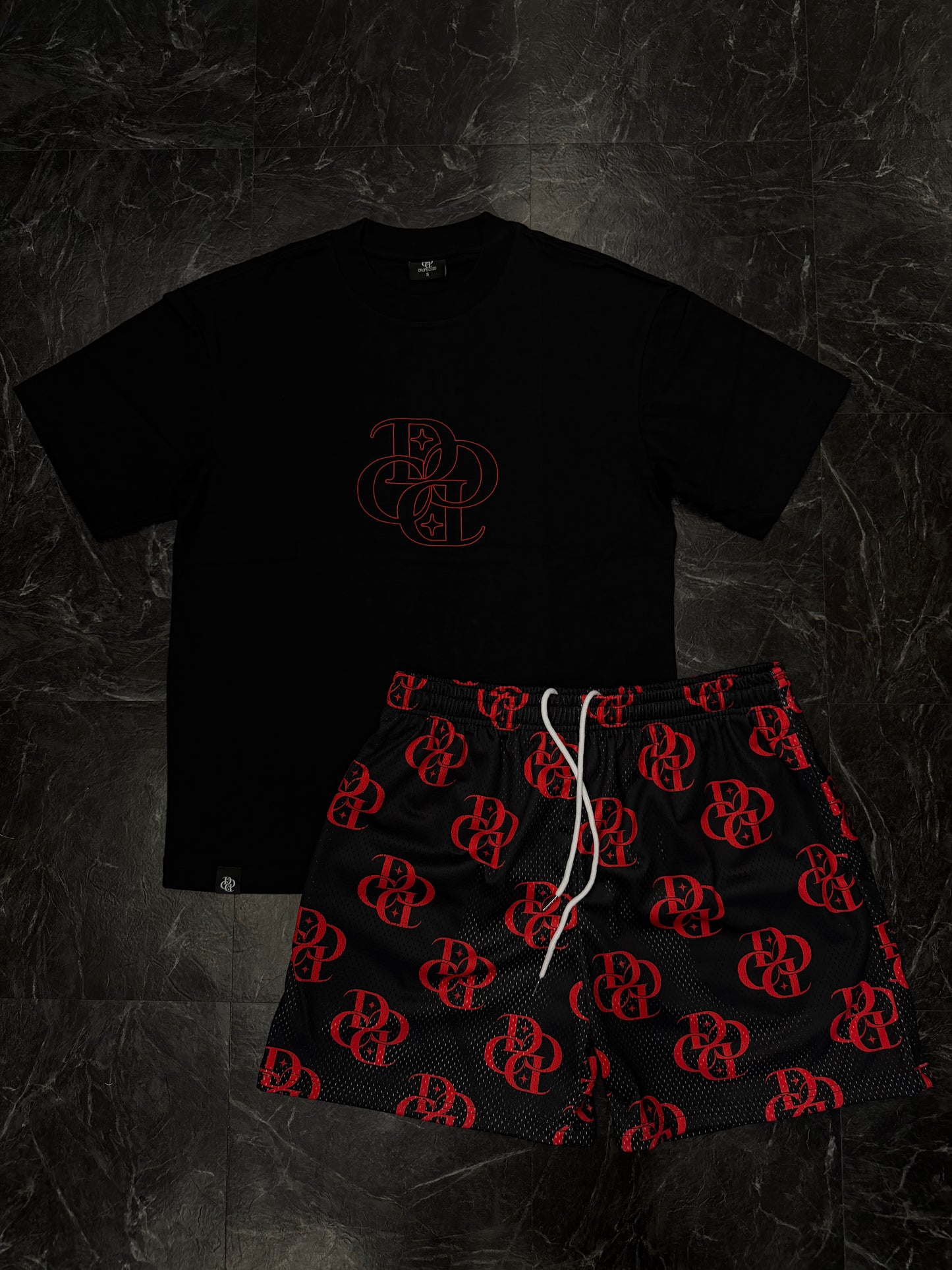 SET - Camisa + Pantalón 🩳 (Negro y Rojo)