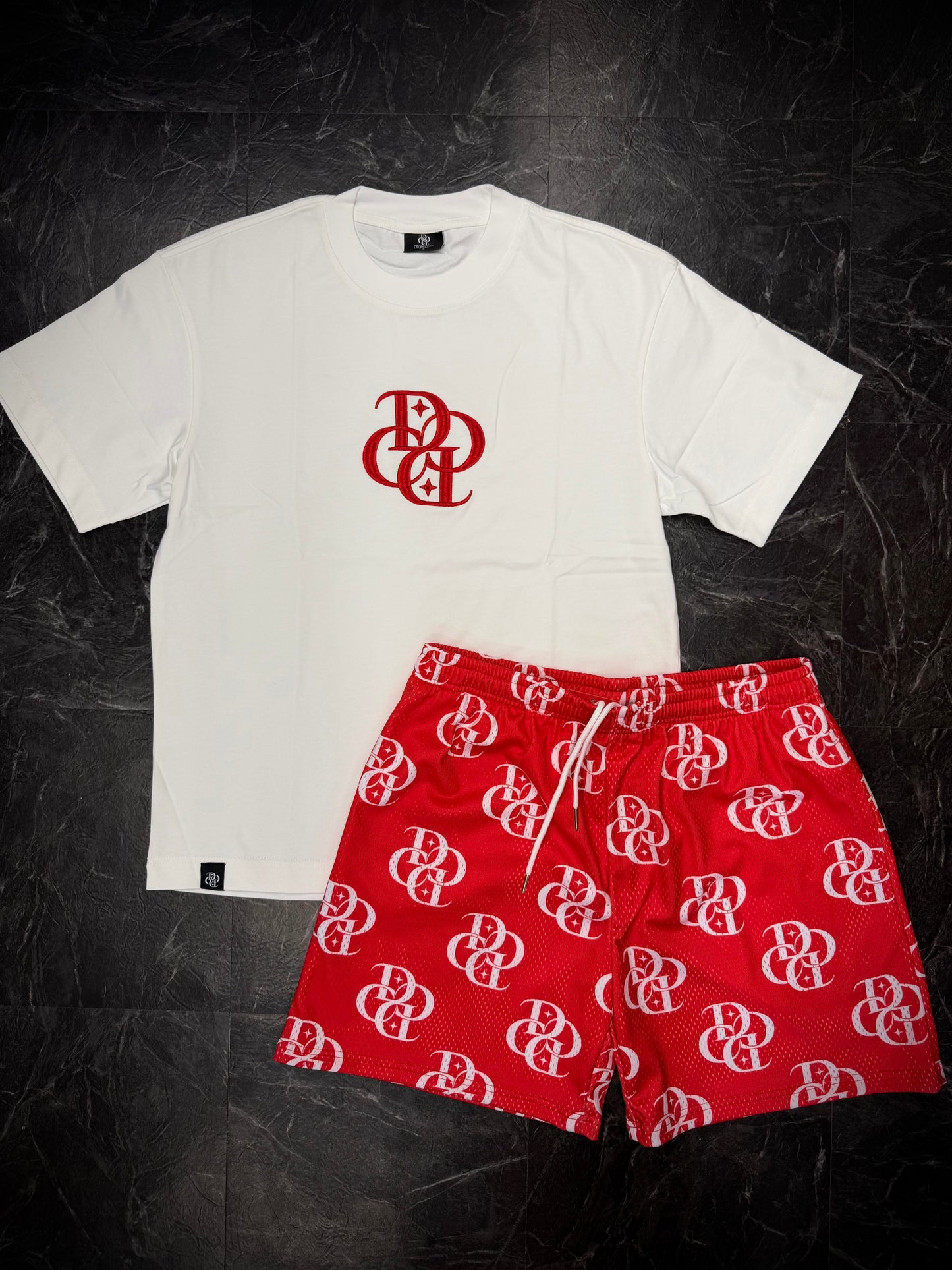 SET - Camisa + Pantalón 🩳 (Blanco y Rojo)